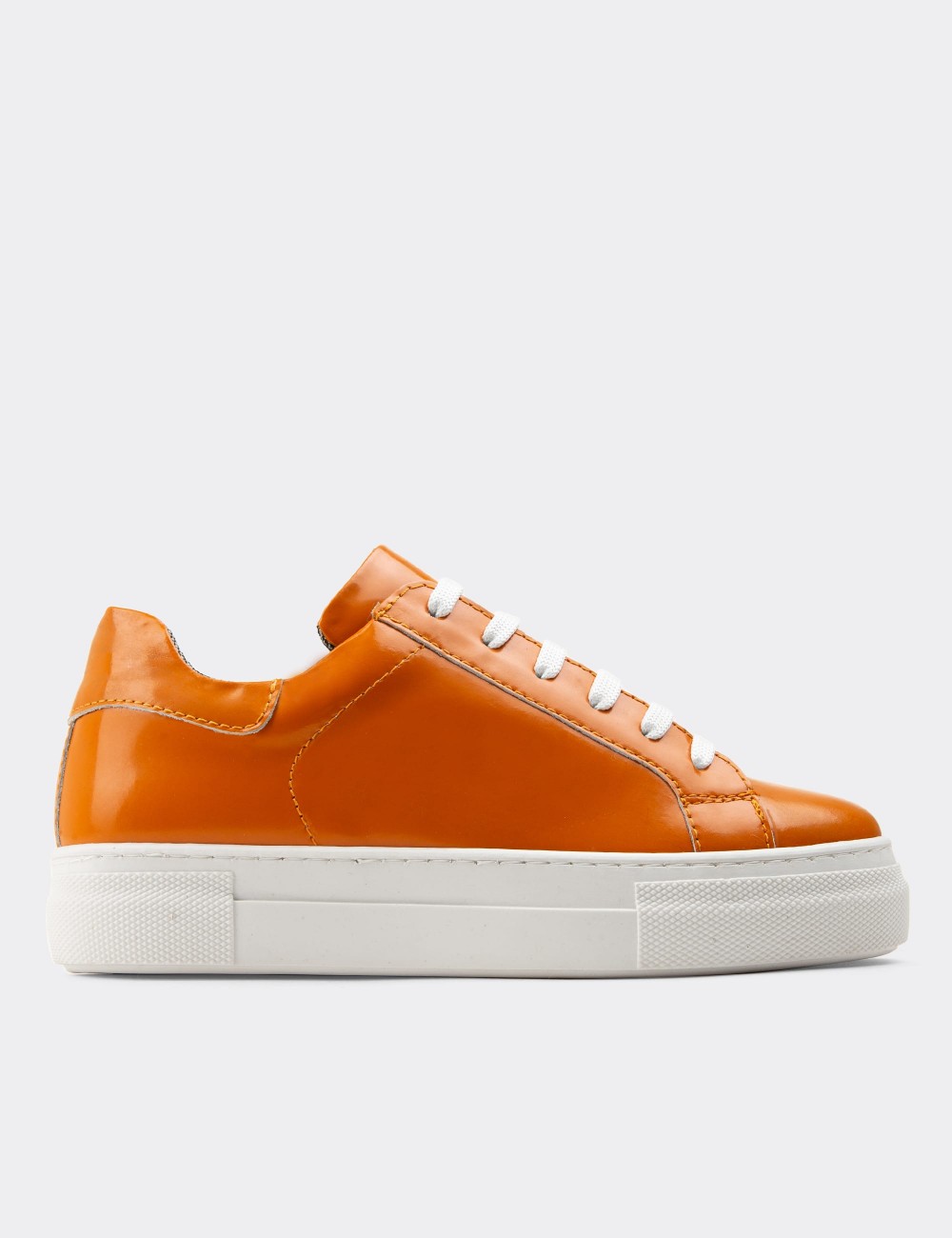 Orange  Leather Sneakers - Z1681ZTRCC02