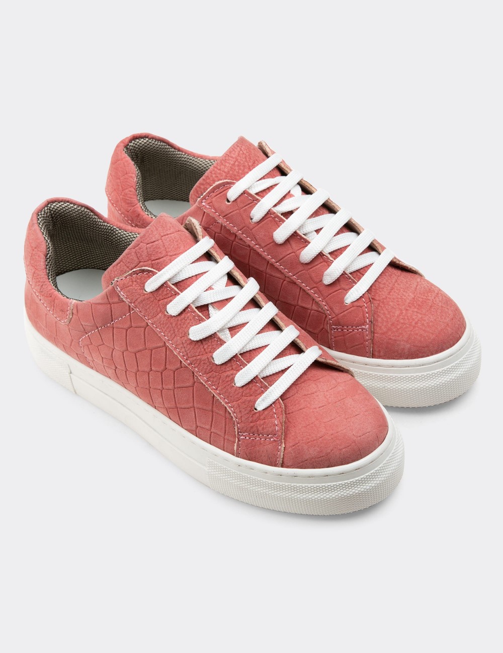 Pink Nubuck Leather Sneakers - Z1681ZPMBC01
