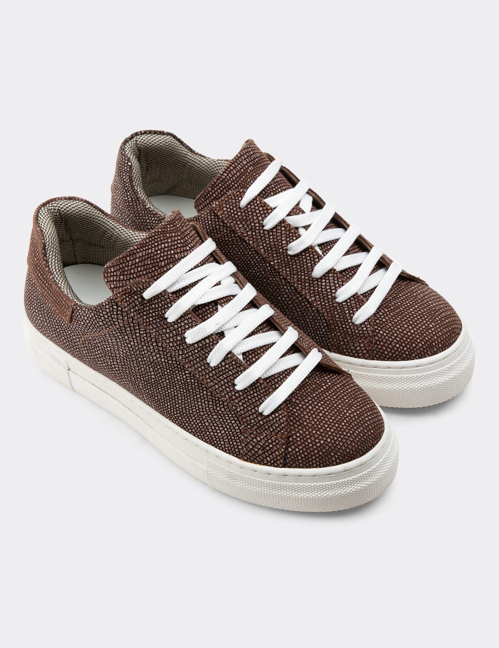 Brown Nubuck Leather Sneakers - Z1681ZKHVC03