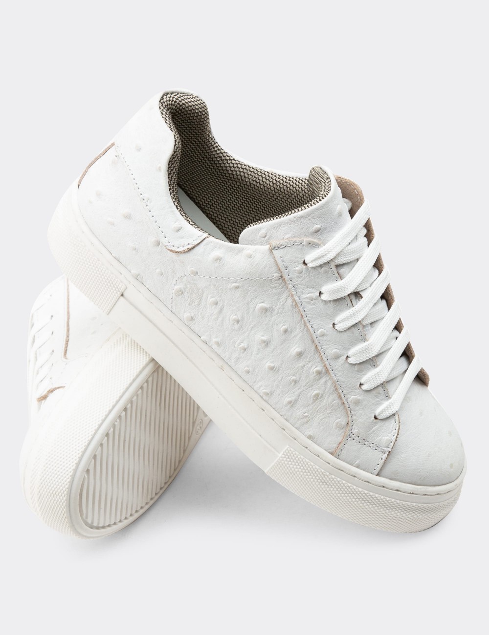 White Nubuck Leather Sneakers - Z1681ZBYZC03