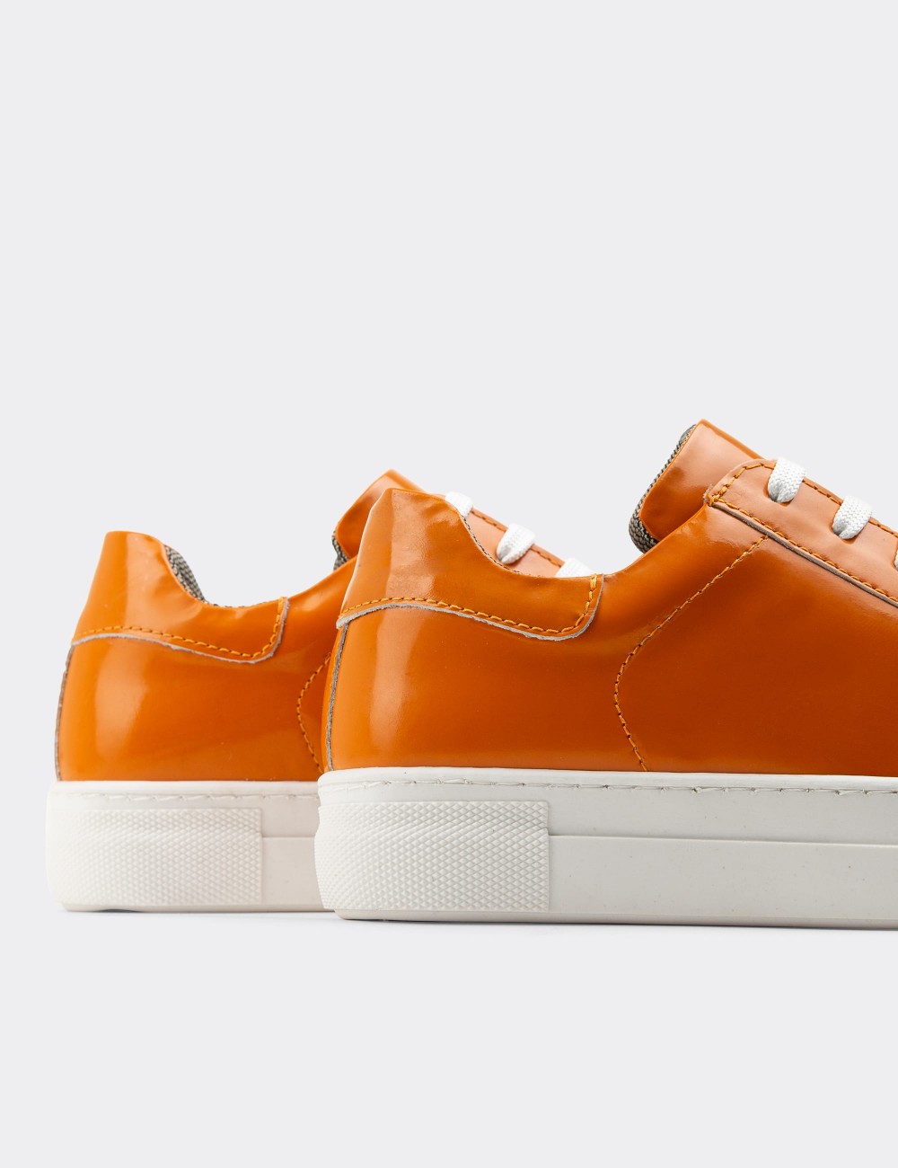 Orange  Leather Sneakers - Z1681ZTRCC02