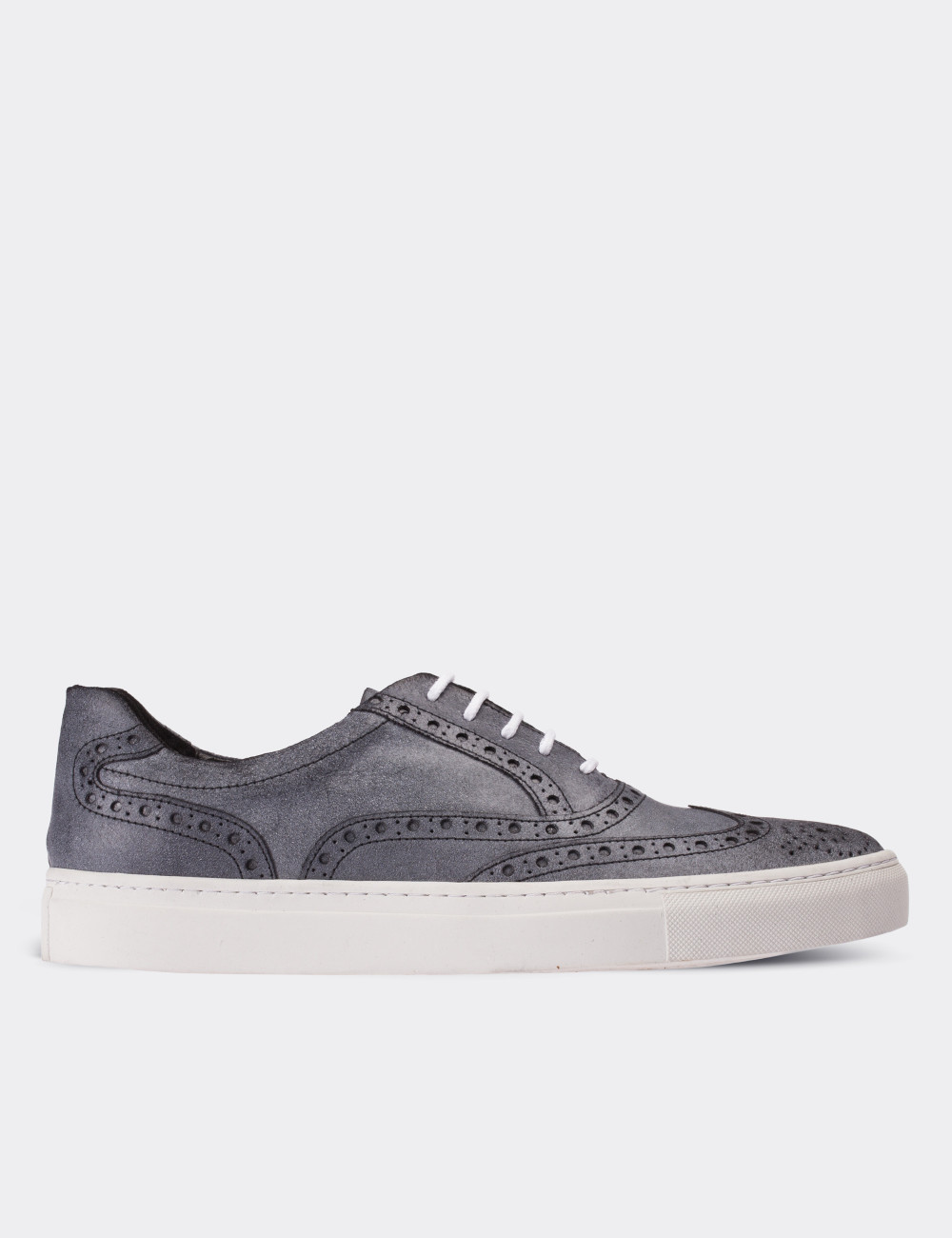 fabric & suede calfskin dark gray & gray