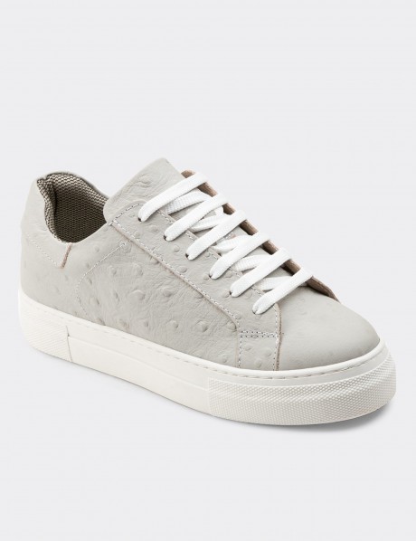Gray Nubuck Leather Sneakers