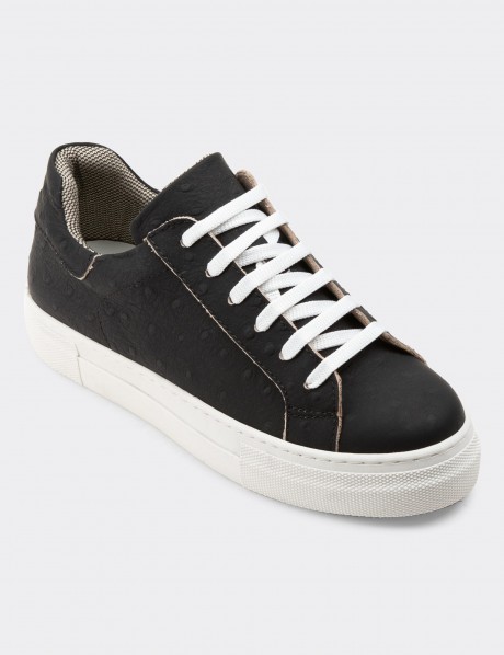 Black Nubuck Leather Sneakers