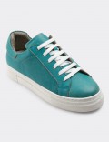 Turquoise  Leather Sneakers
