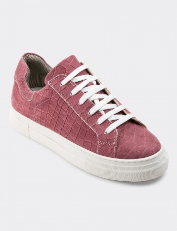 Lilac Nubuck Leather Sneakers - Z1681ZLLAC01