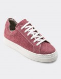 Lilac Nubuck Leather Sneakers