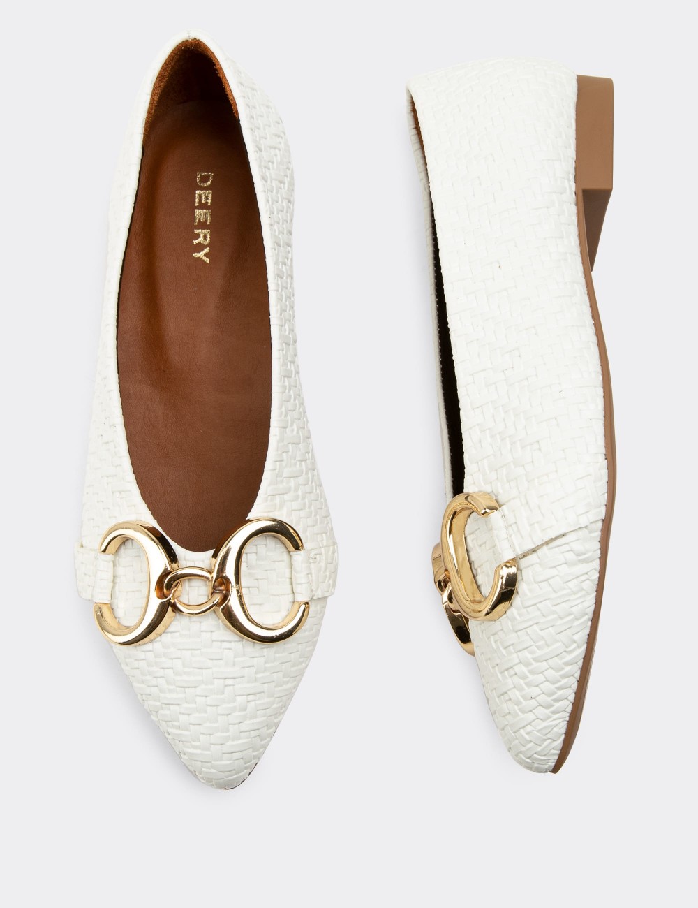 White  Leather Loafers - 01916ZBYZC02