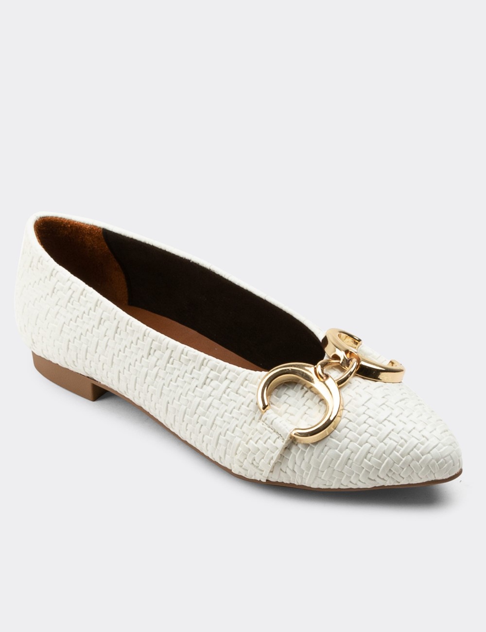 White  Leather Loafers - 01916ZBYZC02