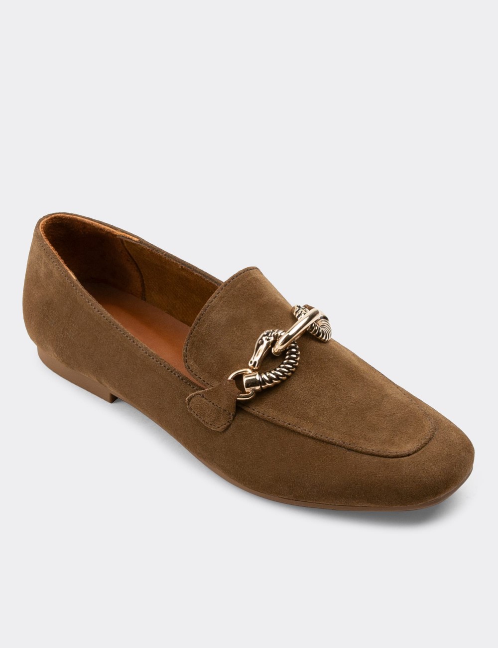 Tan Suede Leather Loafers - 01912ZTBAC02