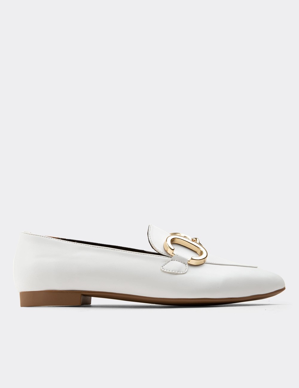 White  Leather Loafers - 01911ZBYZC01