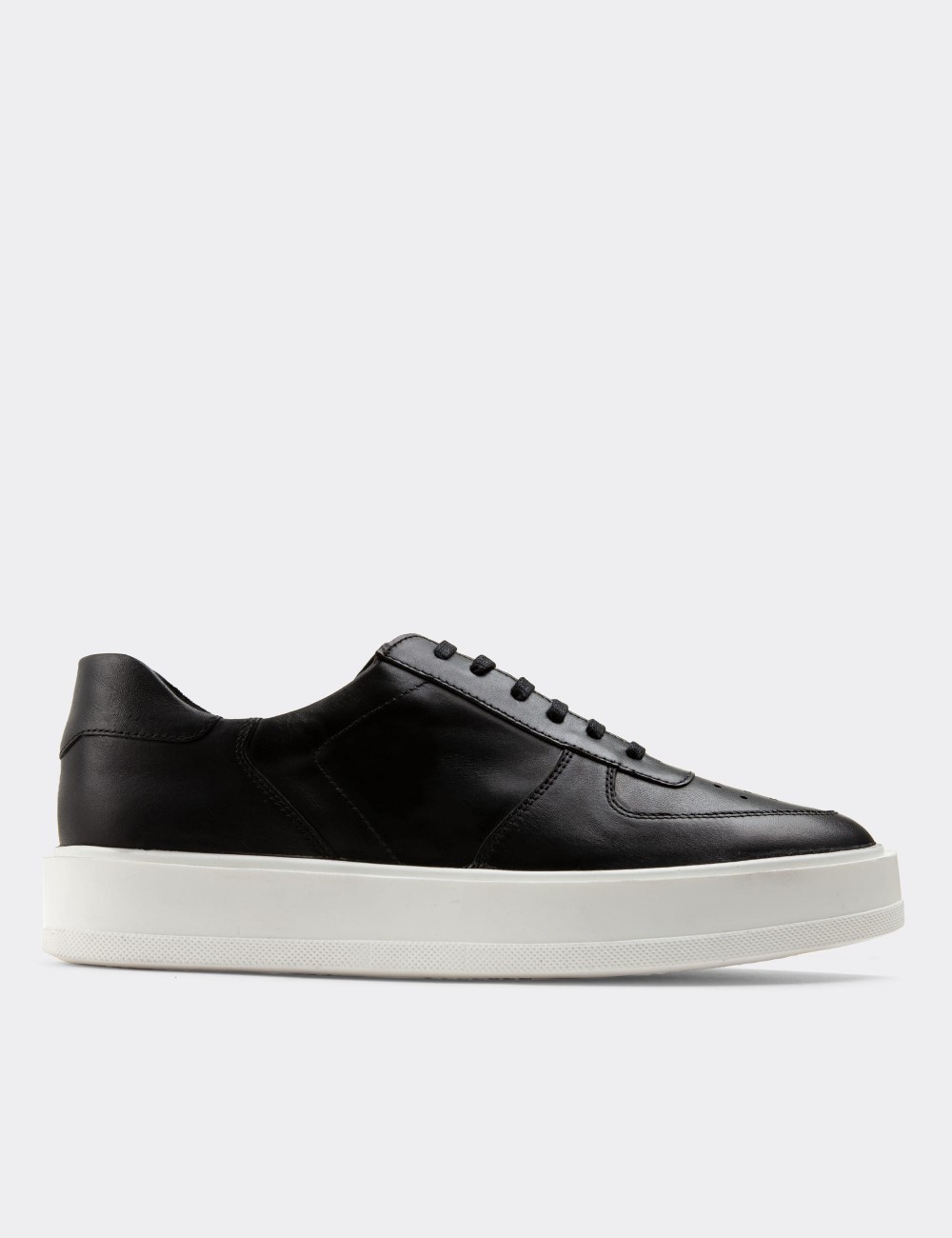 Black  Leather Sneakers - 01880MSYHP01