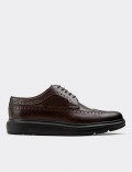 Brown  Leather Lace-up Shoes