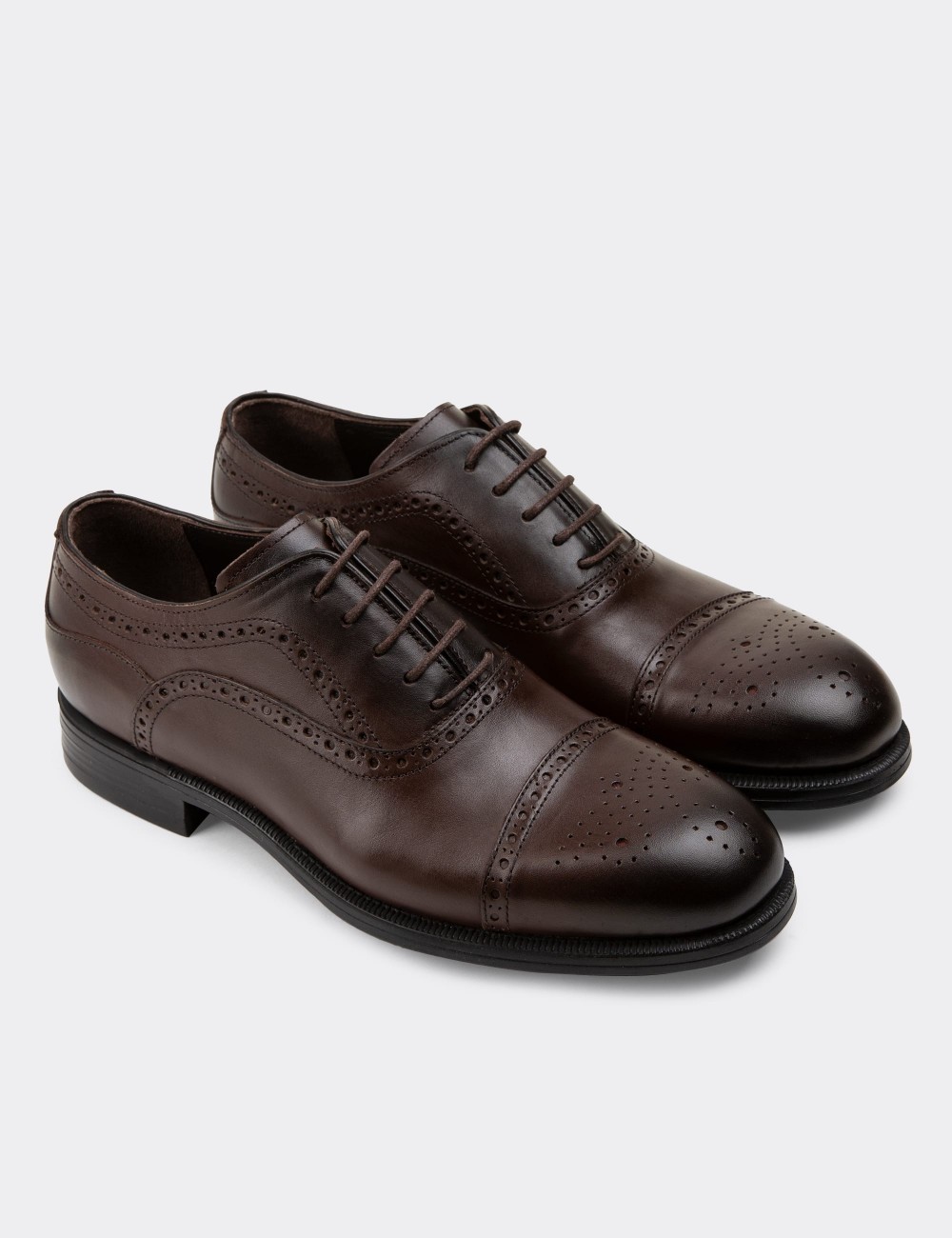 Brown  Leather Classic Shoes - 01813MKHVC02