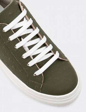 Green Nubuck Leather Sneakers - Z1681ZHAKC02