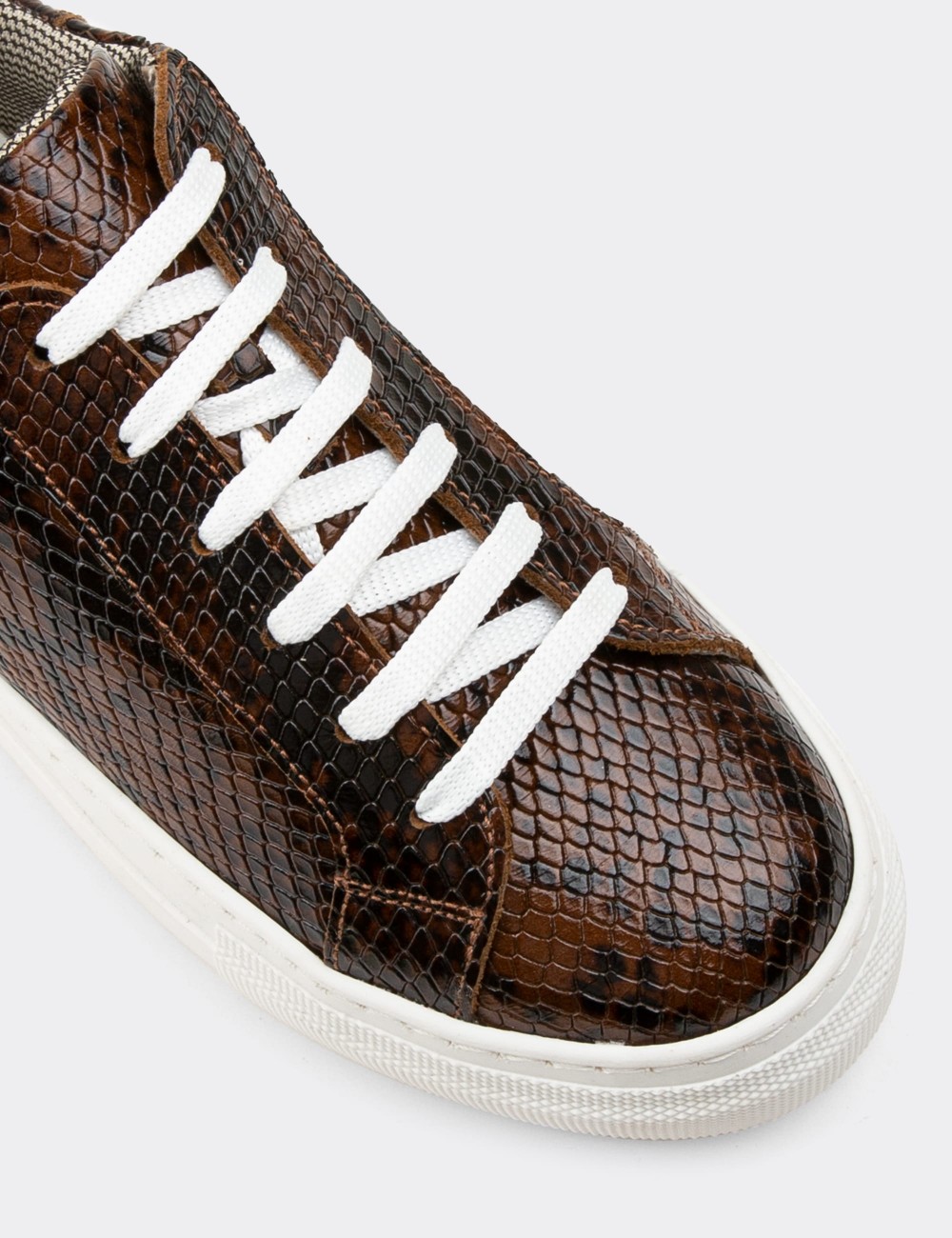 Brown  Leather Sneakers - Z1681ZKHVC07