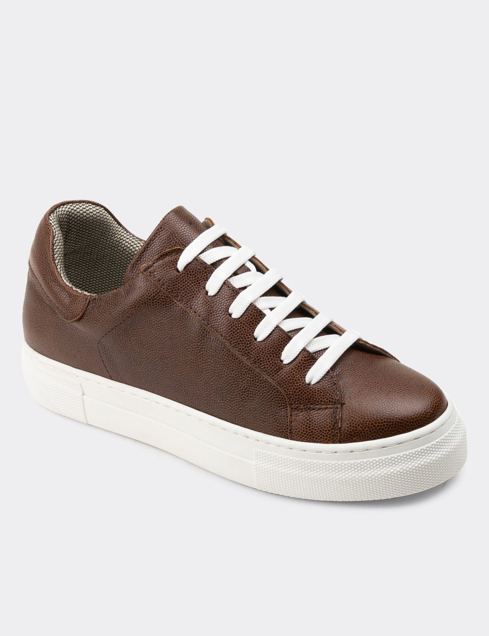 Brown  Leather Sneakers - Z1681ZKHVC09