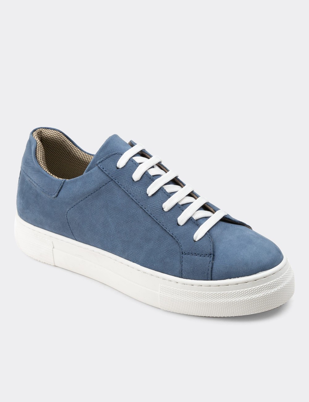 Blue Nubuck Leather Sneakers - Z1681ZMVIC03