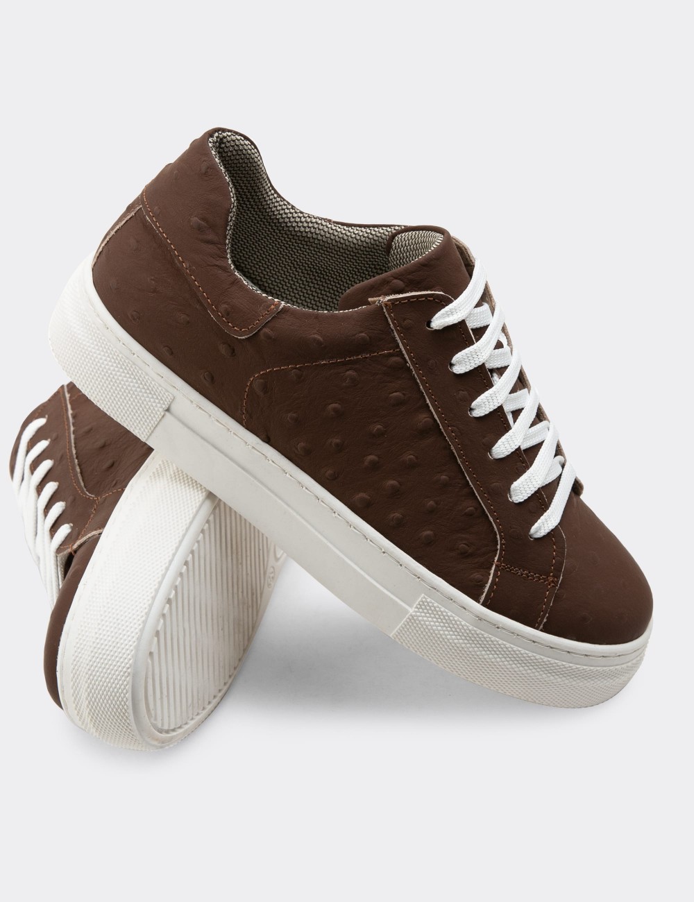 Brown Nubuck Leather Sneakers - Z1681ZKHVC05