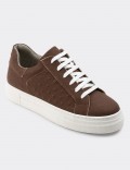 Brown Nubuck Leather Sneakers