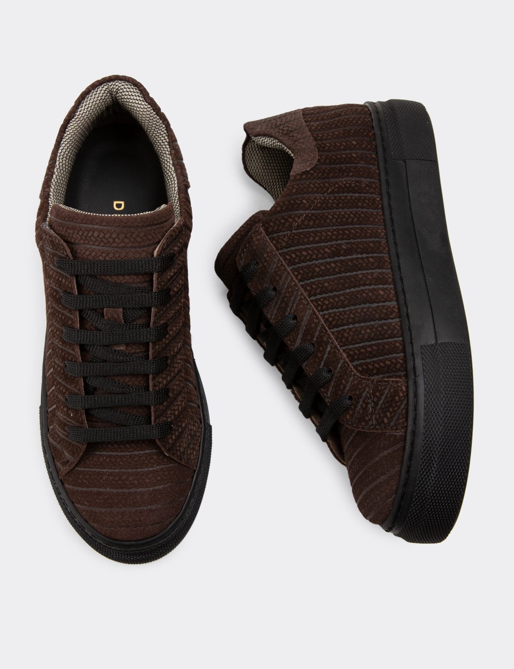 Brown Suede Leather Sneakers - Z1681ZKHVC04