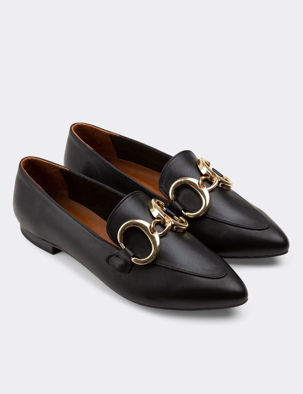 Black  Leather Loafers - 01911ZSYHC02