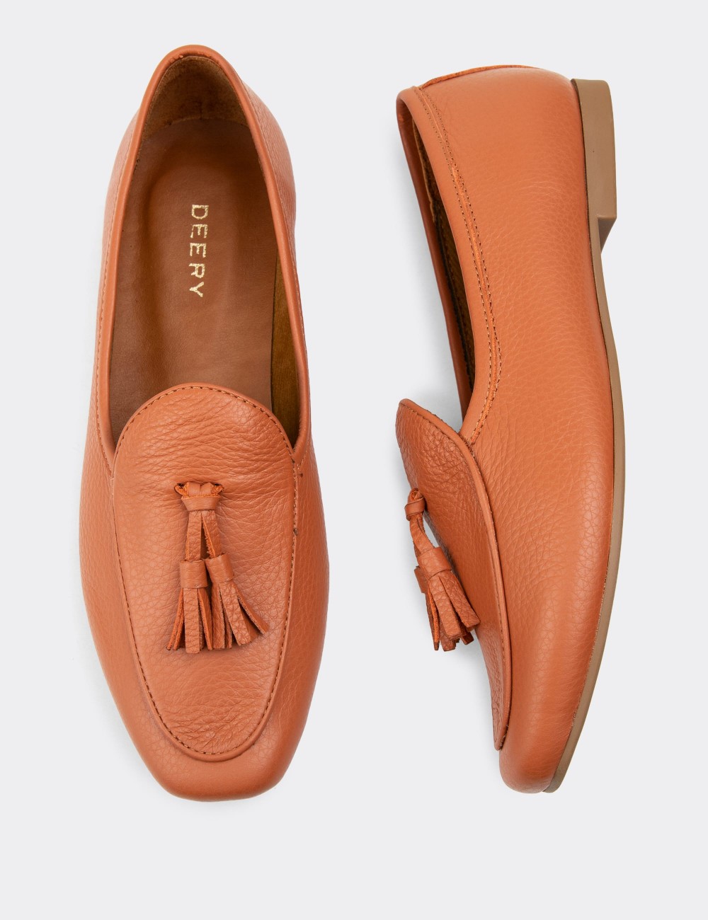 Orange  Leather Loafers - 01909ZTRCC01