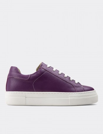 Purple  Leather Sneakers - Z1681ZMORC01