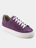 Purple  Leather Sneakers