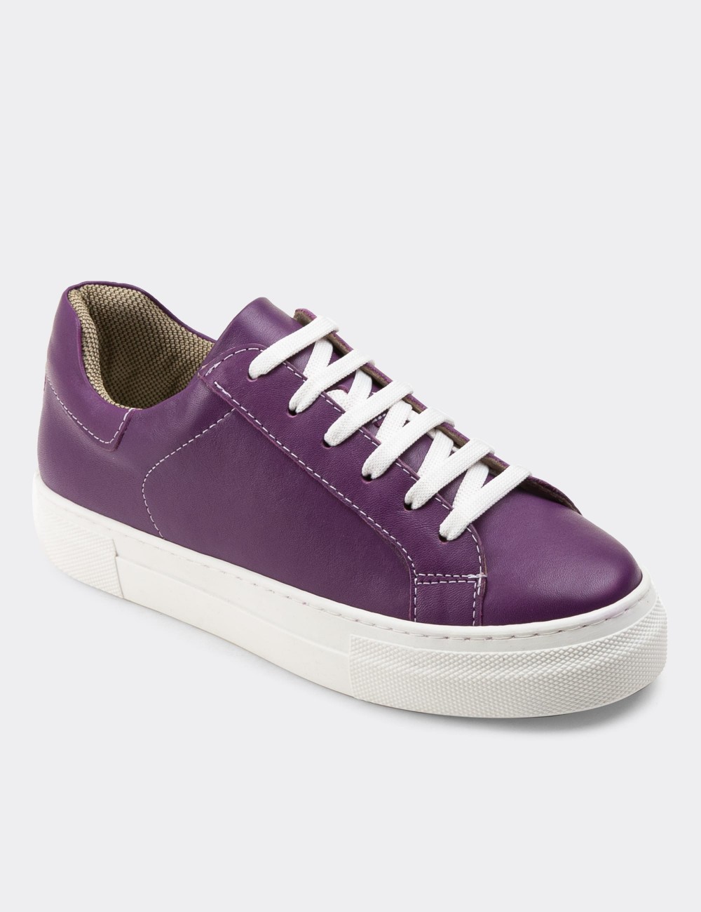 Purple  Leather Sneakers - Z1681ZMORC01