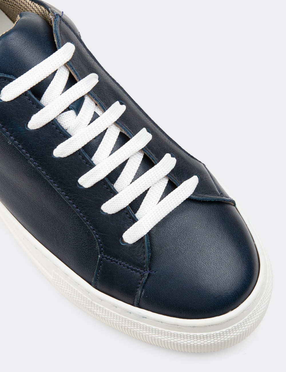 Dark Navy  Leather Sneakers - Z1681ZLCVC05