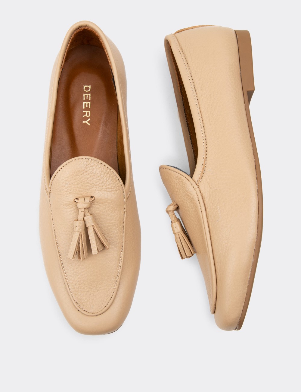 Camel  Leather Loafers - 01909ZCMLC01