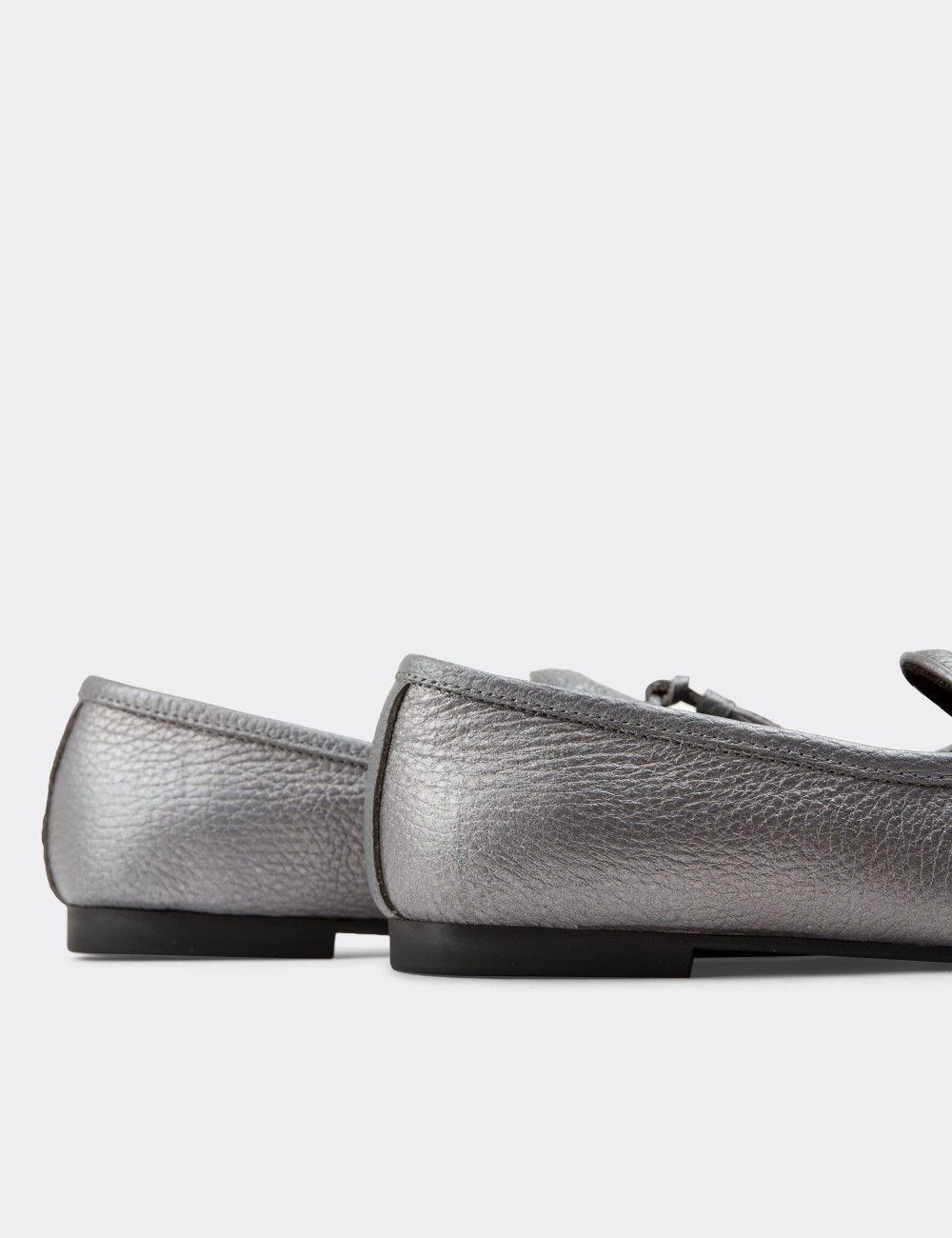 Gray  Leather Loafers - 01909ZGRIC01