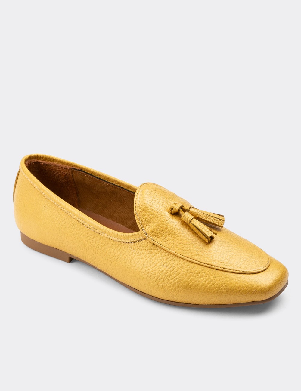 Yellow  Leather Loafers - 01909ZSRIC01