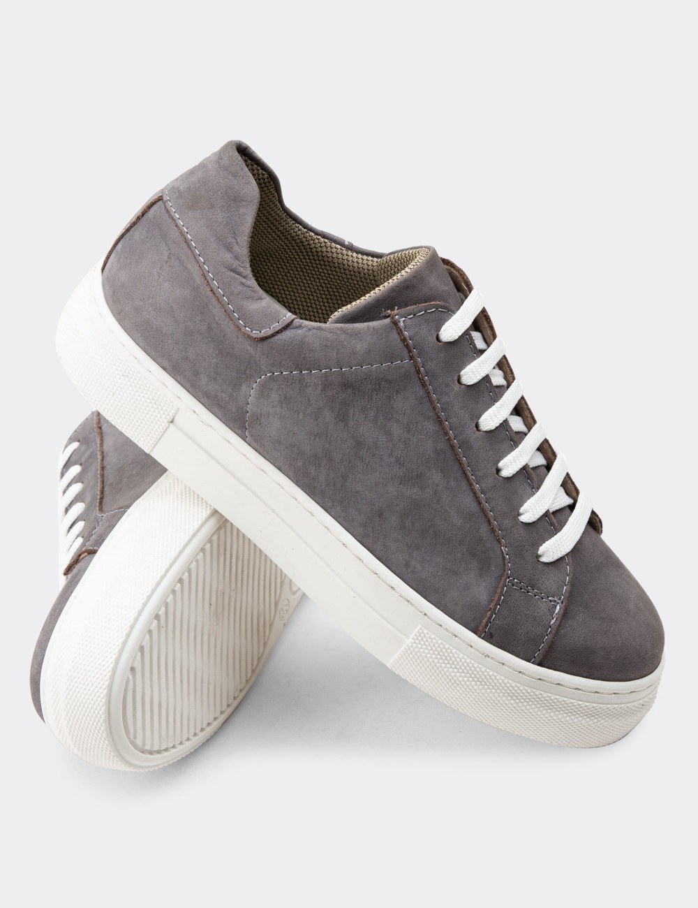 Gray Nubuck Leather Sneakers - Z1681ZGRIC05