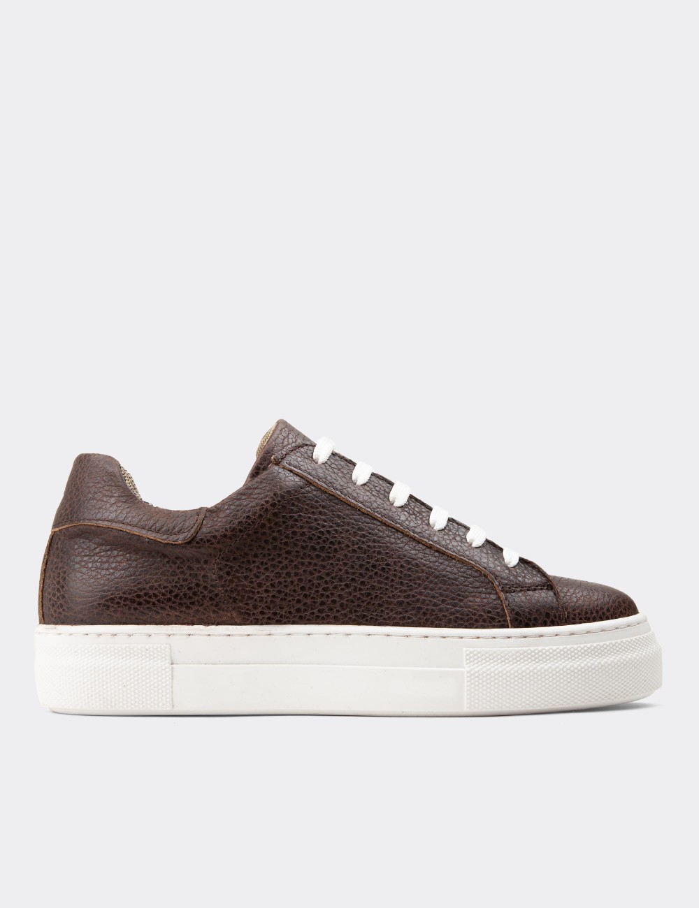 Brown  Leather Sneakers - Z1681ZKHVC12