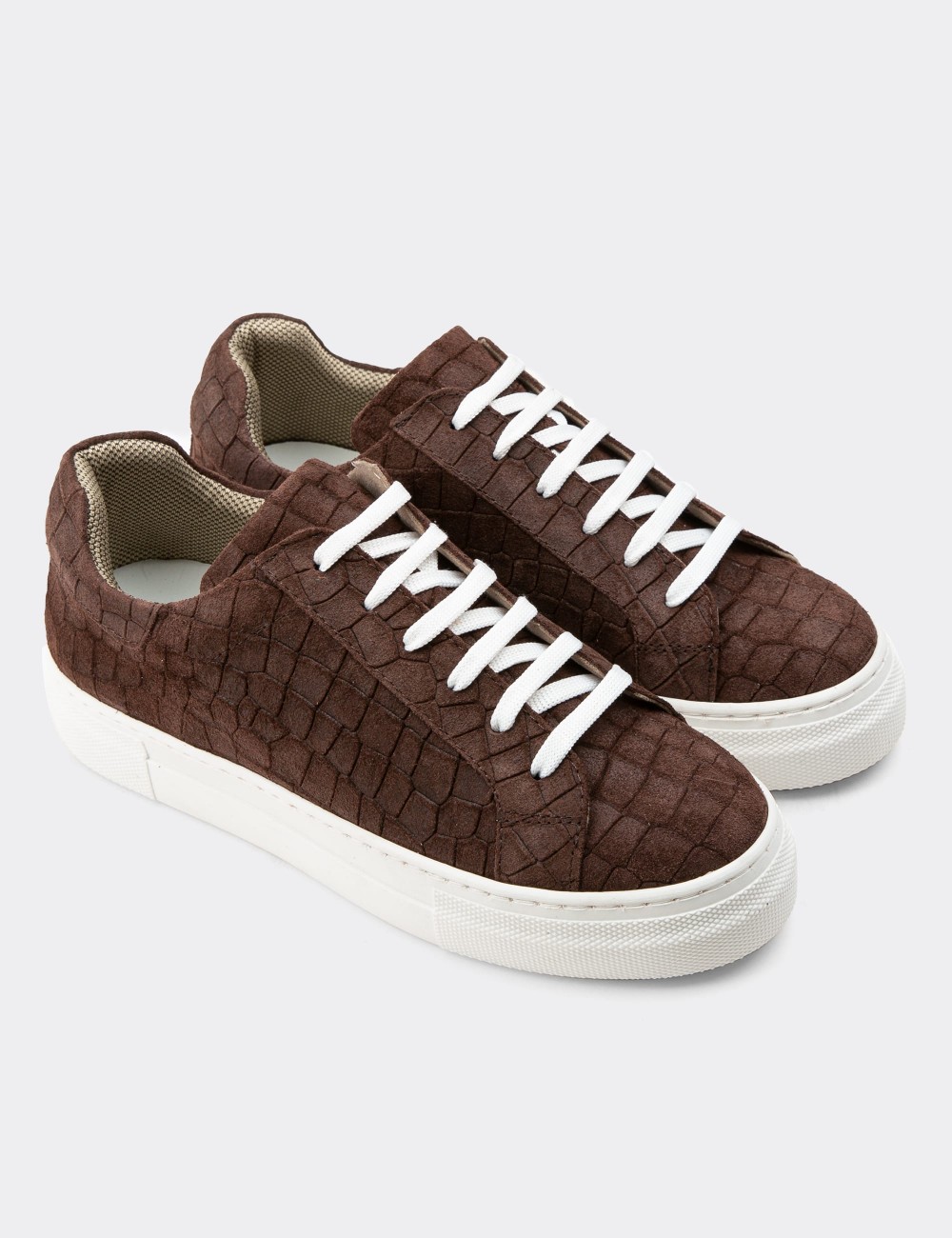 Brown Suede Leather Sneakers - Z1681ZKHVC14