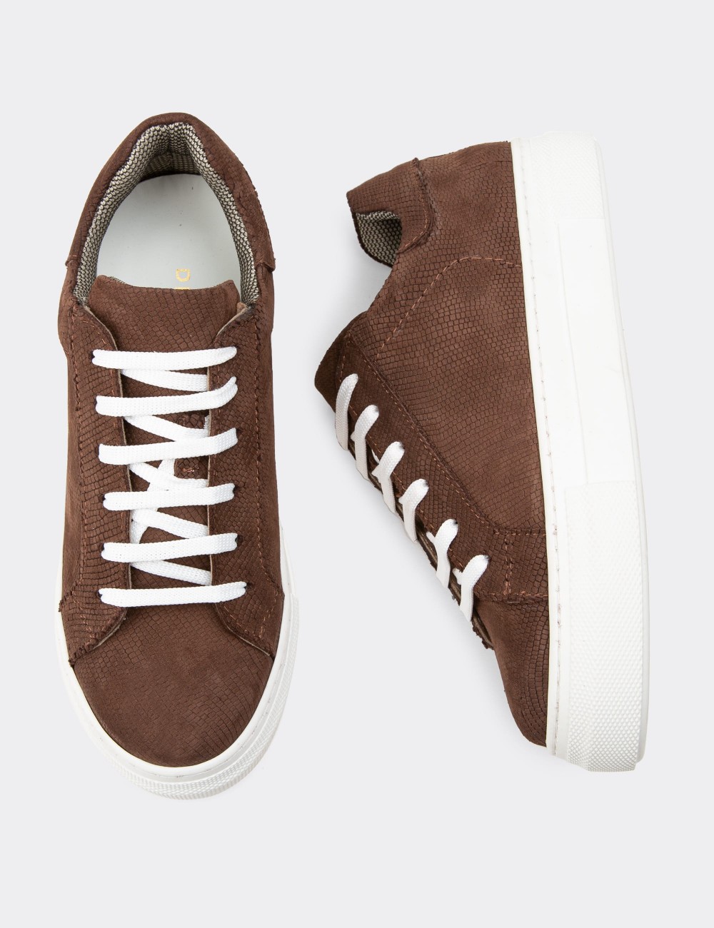 Brown Suede Leather Sneakers - Z1681ZKHVC15