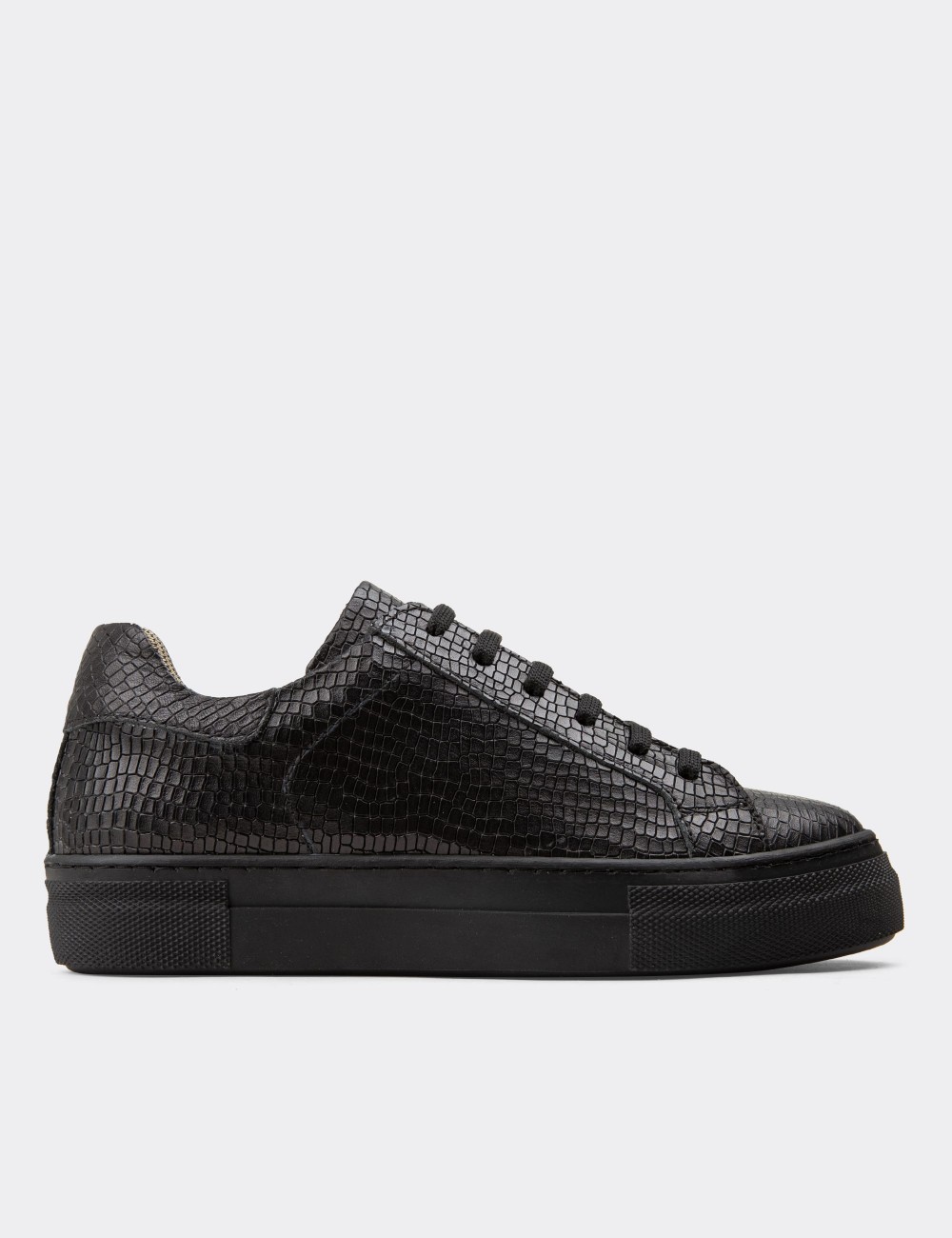 Black  Leather Sneakers - Z1681ZSYHC09