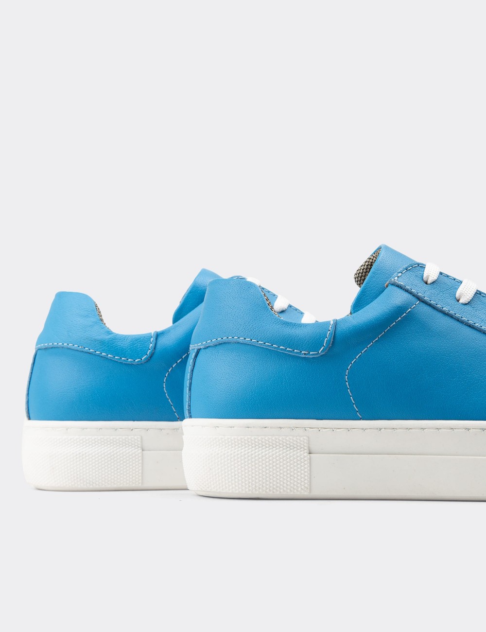 Blue  Leather Sneakers - Z1681ZMVIC07