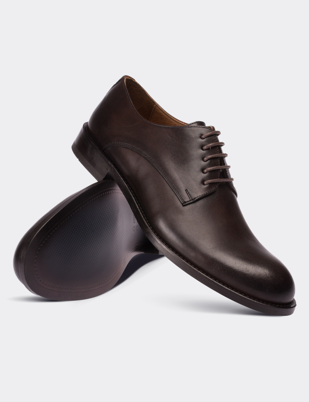 Brown  Leather Classic Shoes - 64910MKHVN01