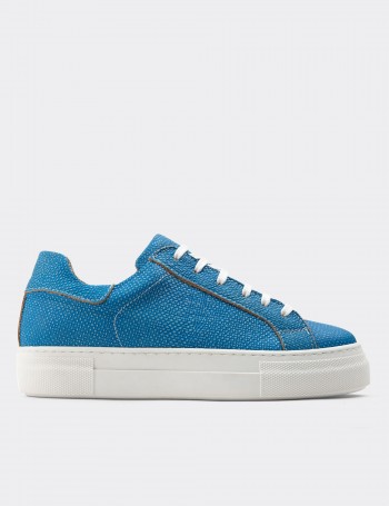 Blue  Leather Sneakers - Z1681ZMVIC06