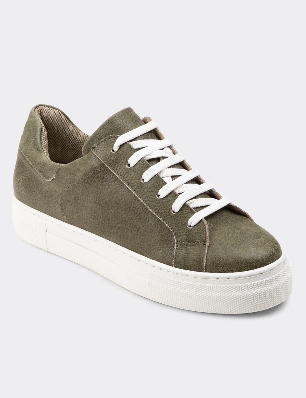 Green  Leather Sneakers - Z1681ZHAKC03