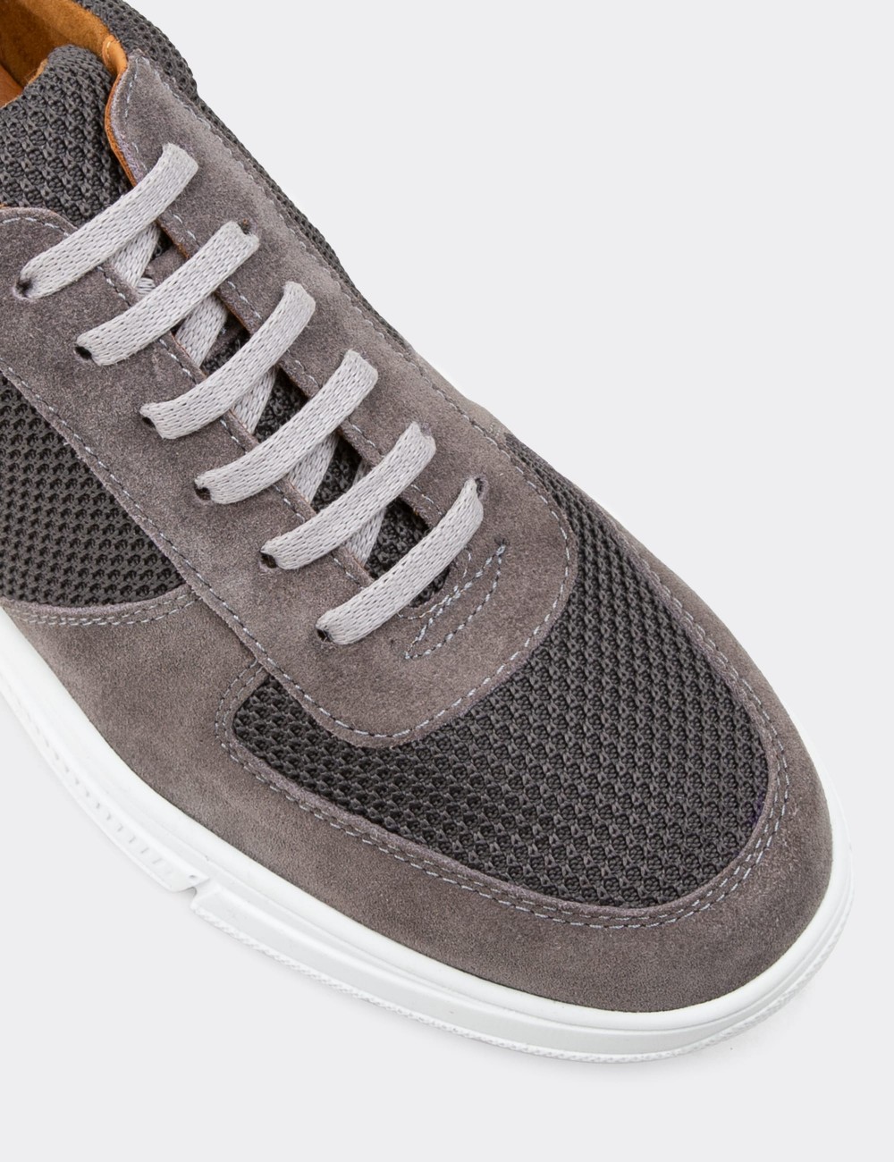 Gray Suede Leather Sneakers - 01860MGRIC01