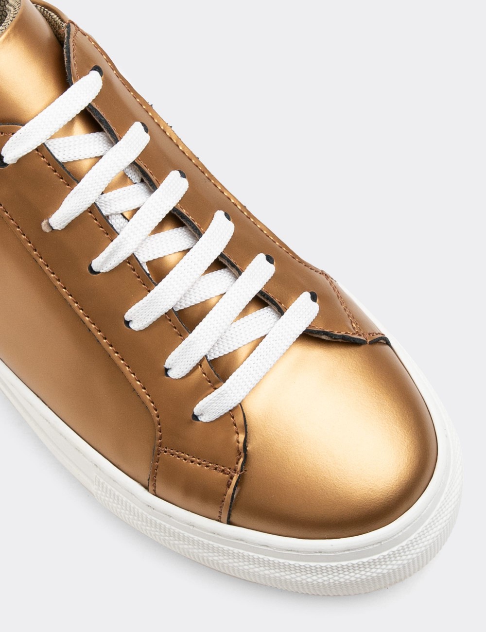 Gold  Leather Sneakers - Z1681ZALTC02