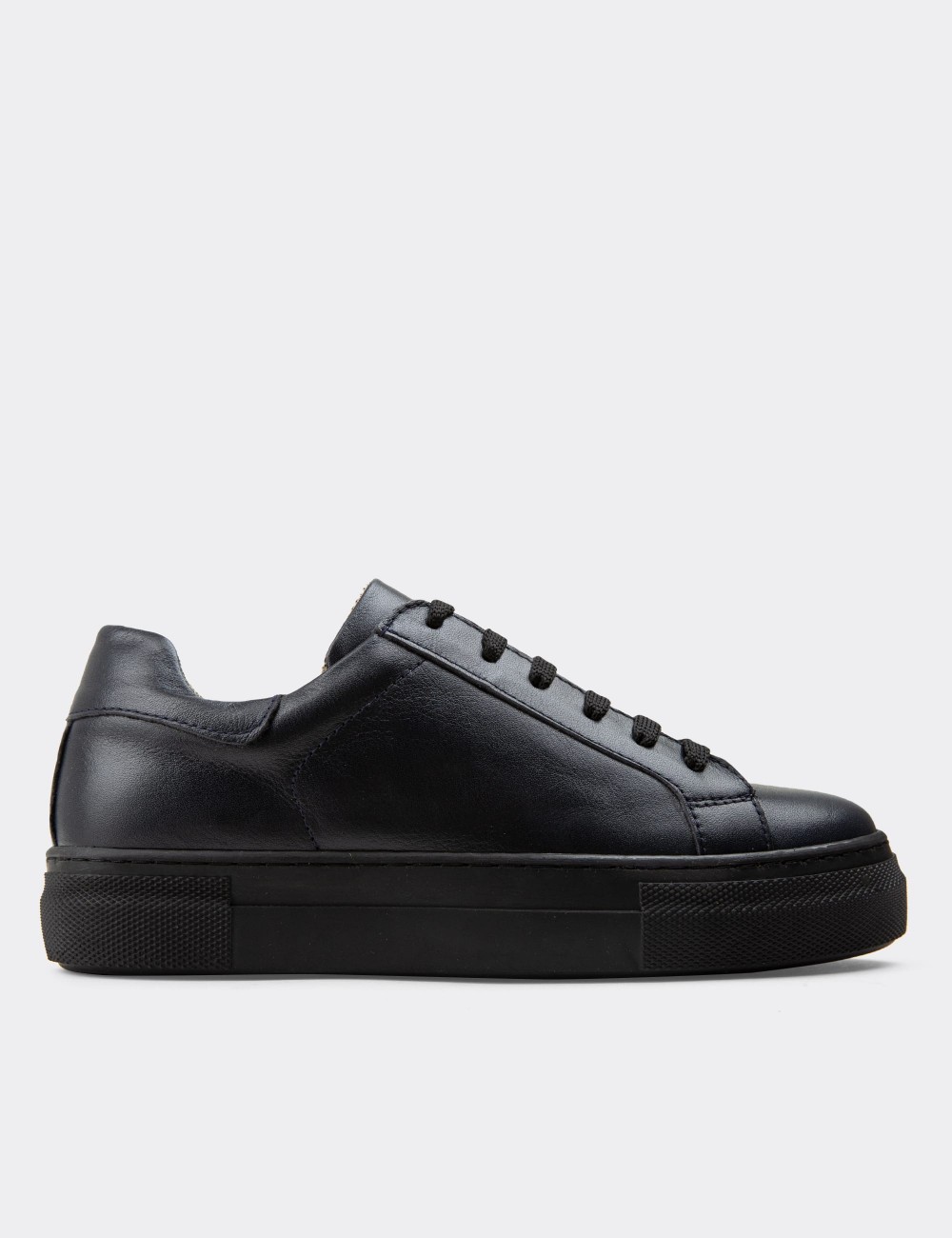 Dark Navy  Leather Sneakers - Z1681ZLCVC06