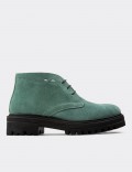 Green Suede Leather Boots