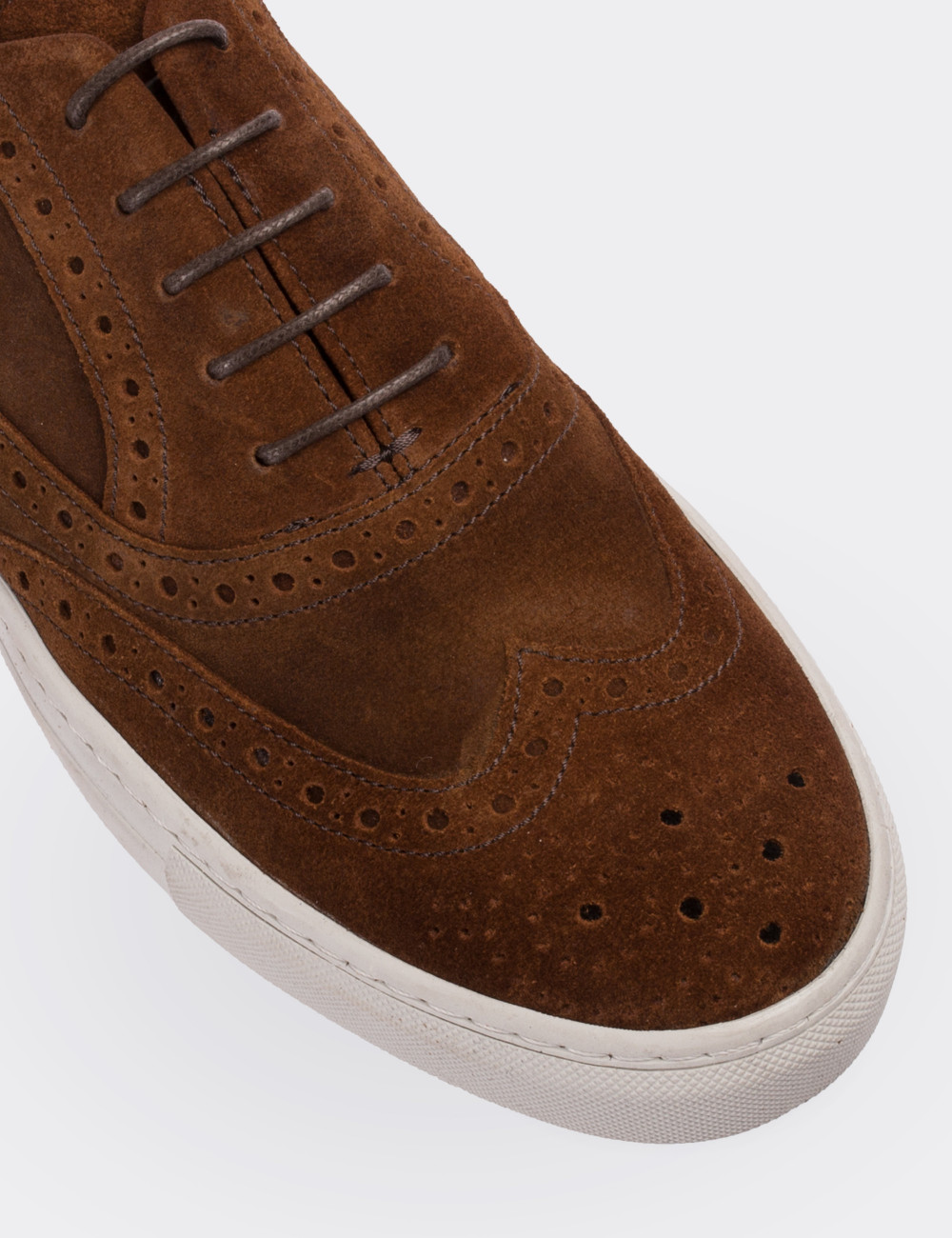 Tan Suede Leather Sneakers - 01637MTBAC02