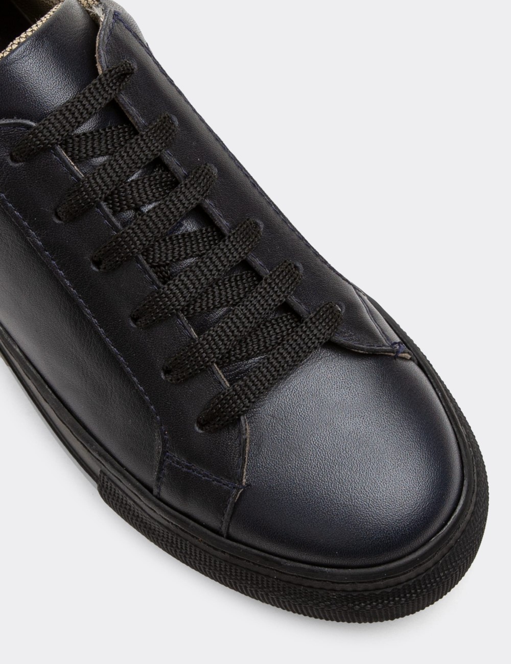 Dark Navy  Leather Sneakers - Z1681ZLCVC06