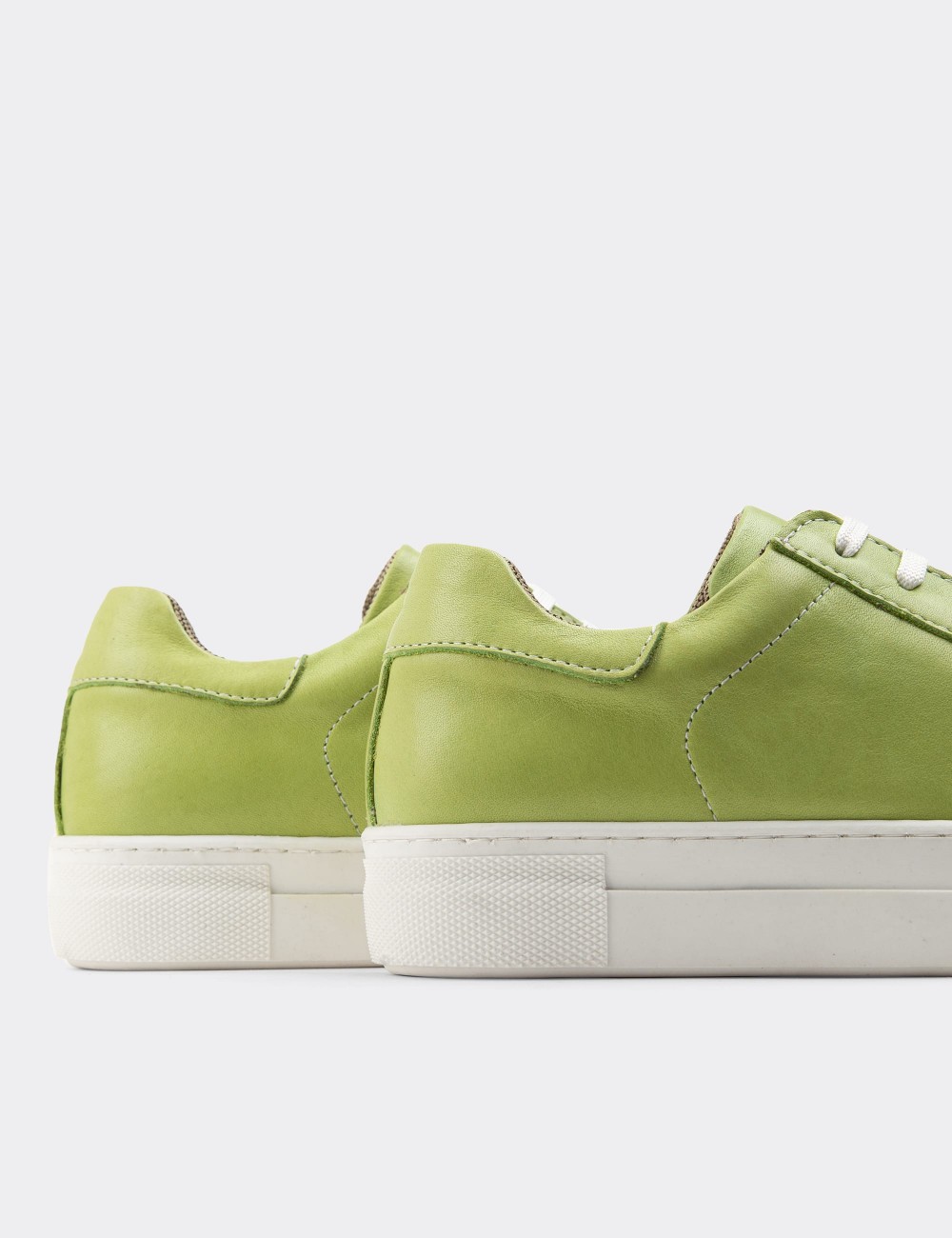 Green  Leather Sneakers - Z1681ZYSLC03